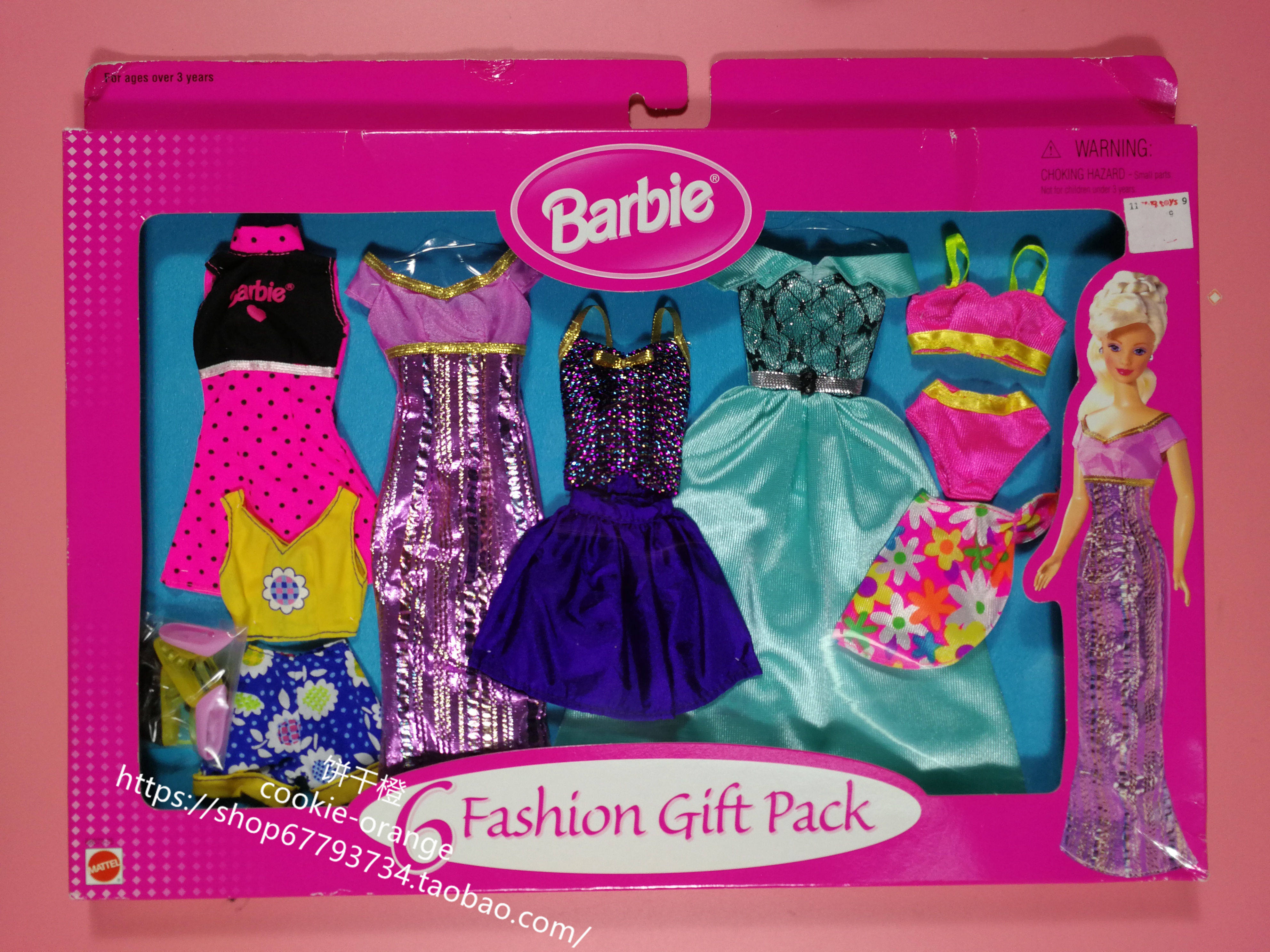 预 Barbie 6 Fashion Gift Pack 芭比娃娃衣服配件