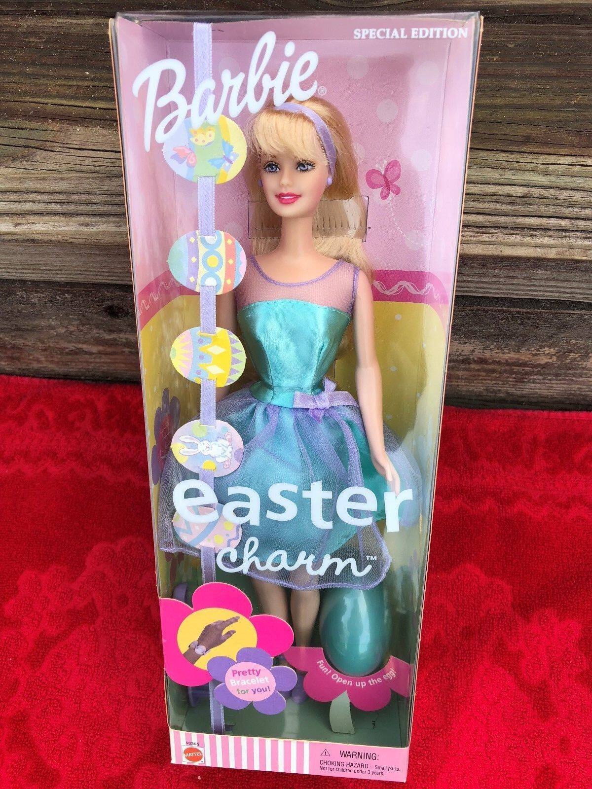 发 Barbie Easter Charm 2001 复活节芭比娃娃 甜美开口笑