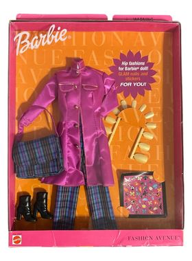 发 Barbie Fashion Avenue 25833 芭比娃娃衣服配件紫色外套
