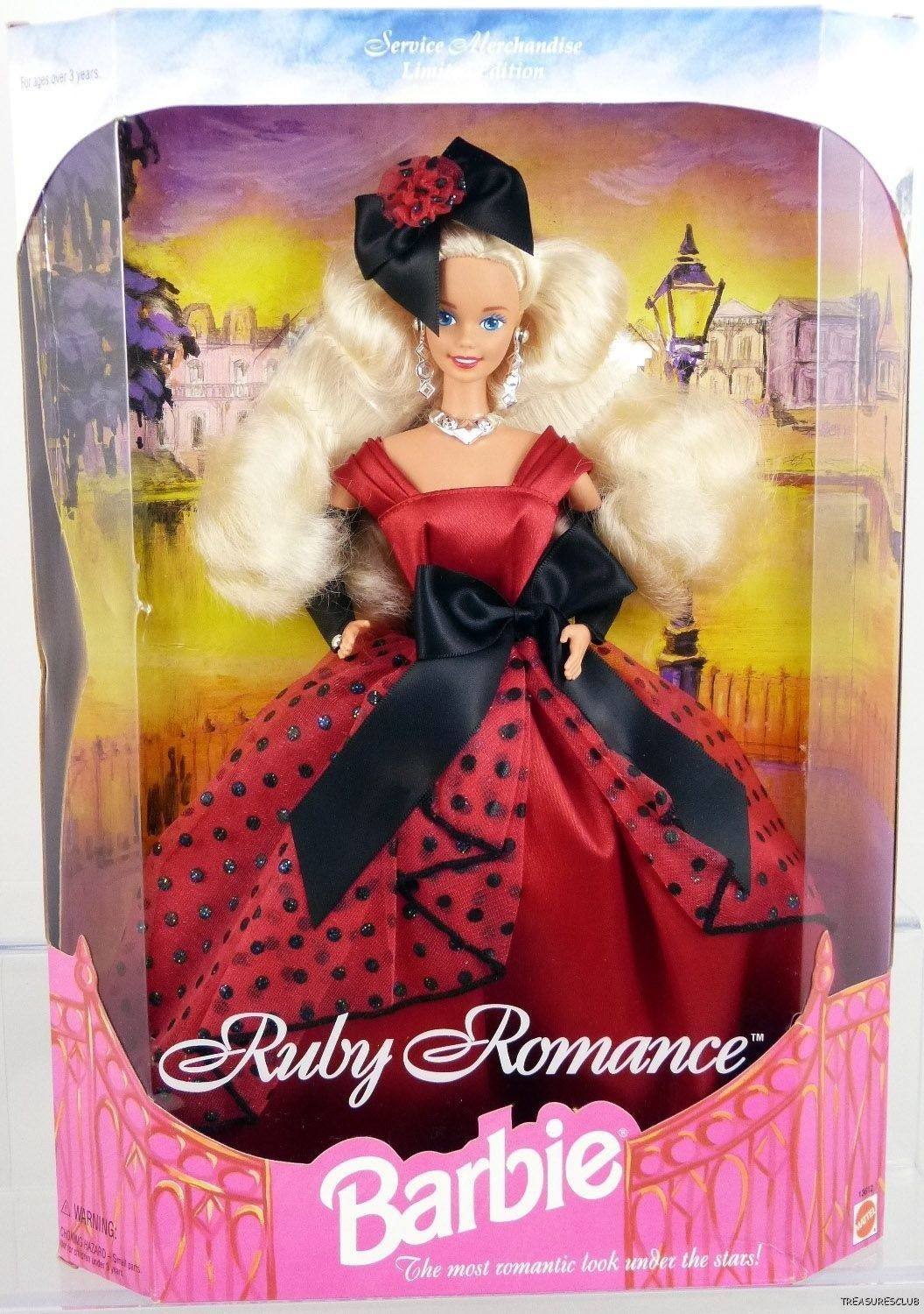 发 barbie ruby romance 1995 浪漫红宝石芭比娃娃