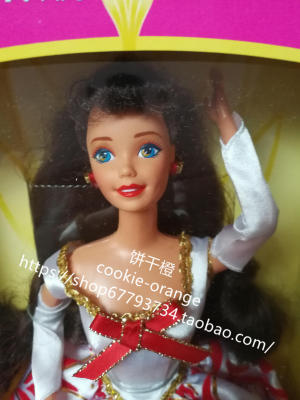发 Barbie Evening Flame Brunette 1995 焰火晚宴开口笑芭比