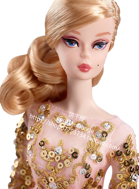 预 Barbie Blush Gold Cocktail Dress Silkstone 2017 鸡尾酒ST