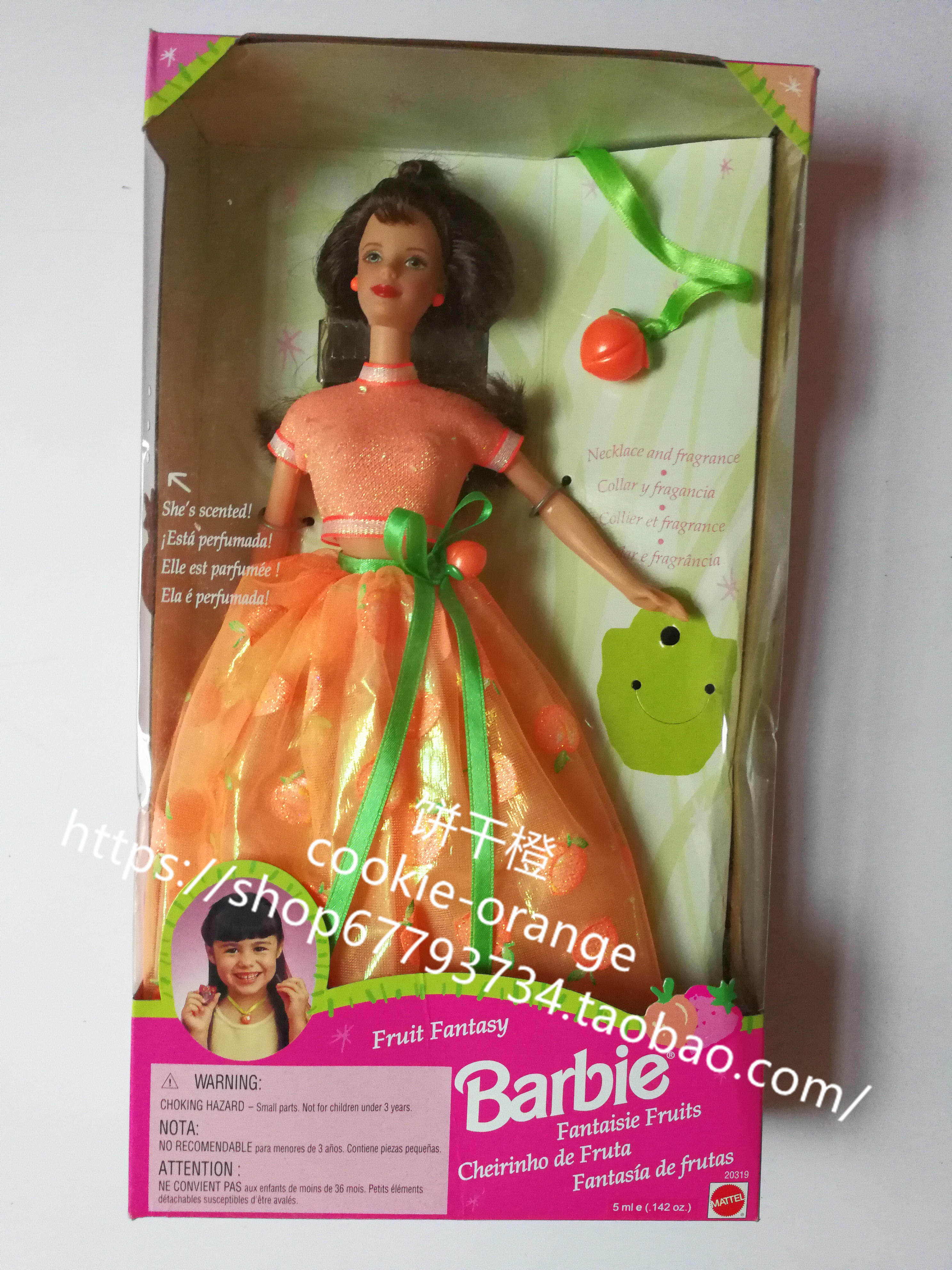 预 Barbie Fruit Fantasy Peach 1998 水果幻想曲之桃子芭比