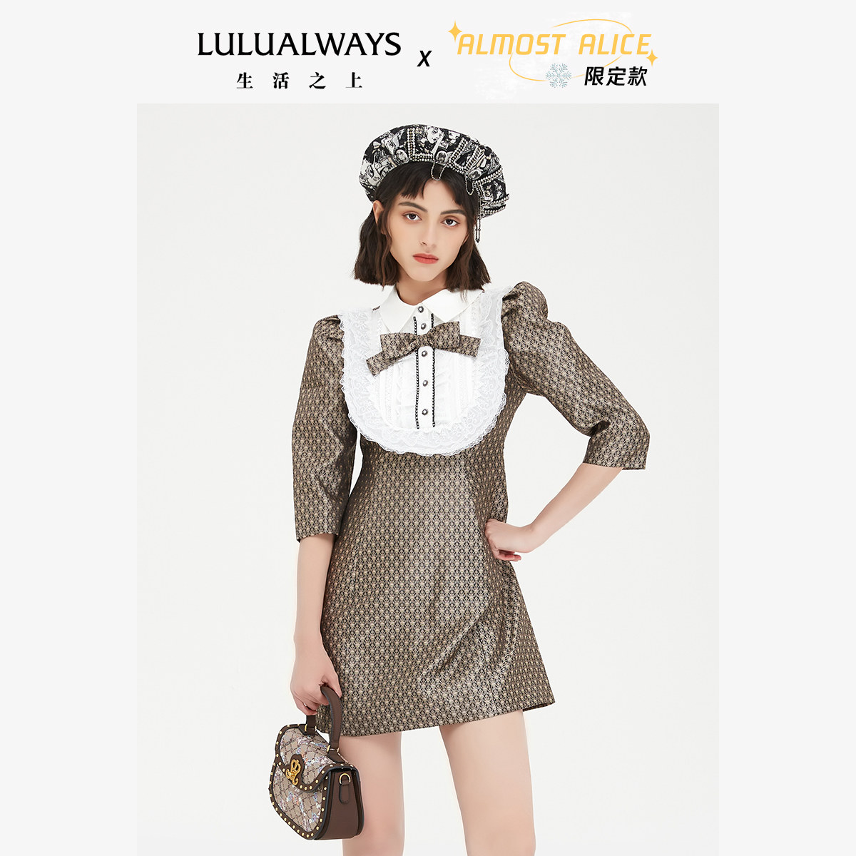 LULUALWAYS蝴蝶结公主连衣裙图片