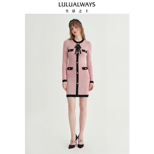 连衣裙 千金气质小香风针织收腰短款 LULUALWAYS我爱露露26春季 新款