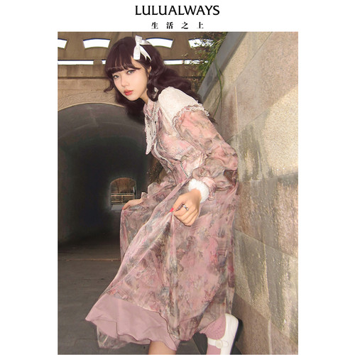 商场同款复古lulualways连衣裙