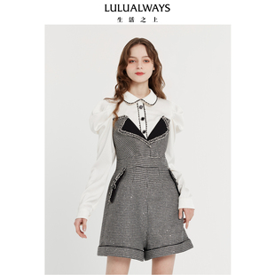连体裤 LULUALWAYS 设计感时尚 商场同款 减龄泡泡袖
