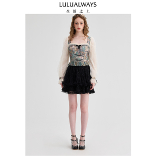 修身 温柔淑女浪漫氛围感短款 上衣女 新款 LULUALWAYS我爱露露24秋季