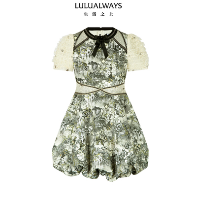 LULUALWAYS【商场同款】法式宫廷摩登个性设计感连衣裙