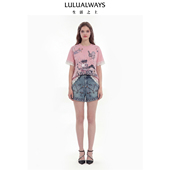 复古民族风刺绣高腰牛仔短裤 LULUALWAYS 新款 26夏季 女 商场同款
