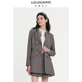 法式 LULUALWAYS我爱露露新款 经典 通勤双排扣设计感外套