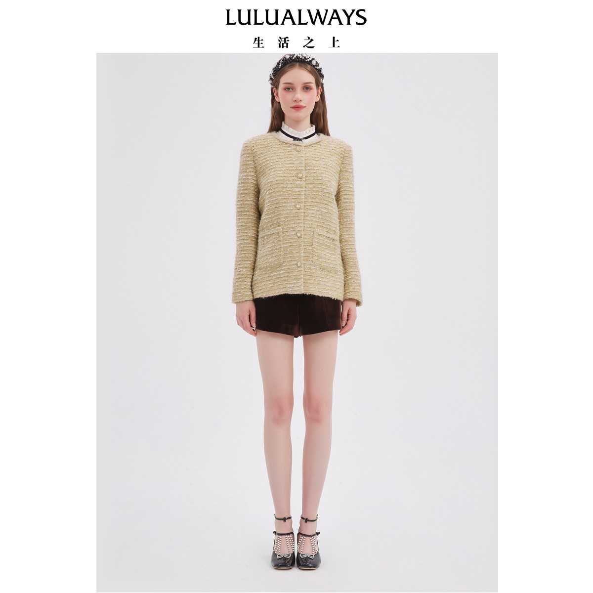 LULUALWAYS我爱露露冬季新款淑女气质通勤百搭别致小香风短外套