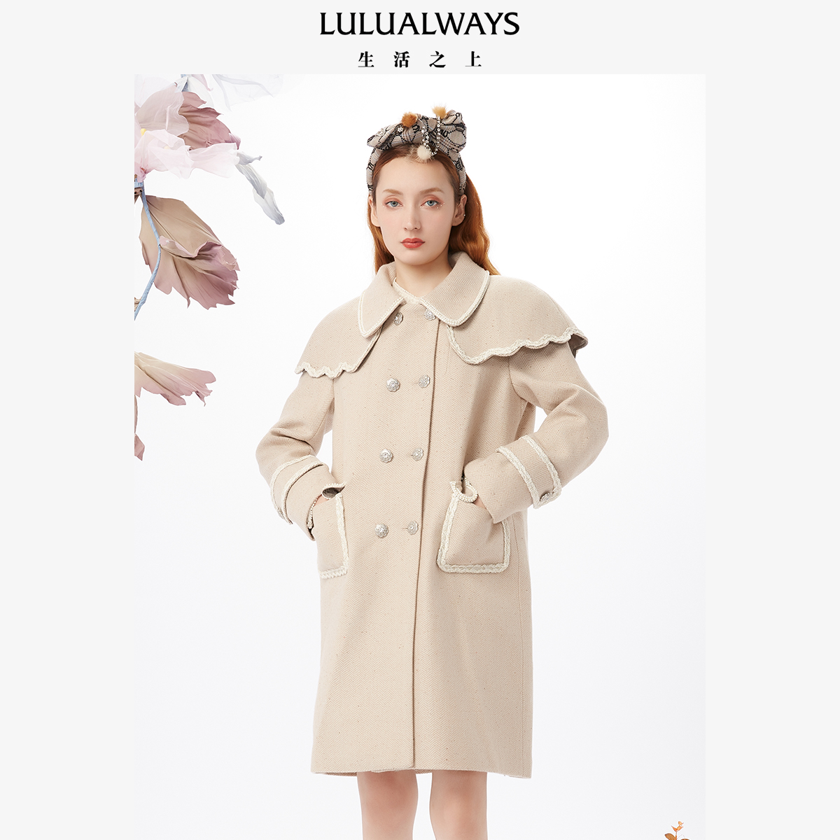 复古中长款毛呢外套lulualways