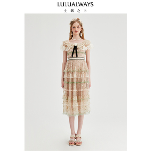 立体层次感飘逸连衣裙女 新款 华服系列 玫瑰之约LULUALWAYS25夏季