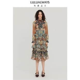 童话绘卷 LULUALWAYS 新款 25秋季 复古荷叶边连衣裙 商场同款