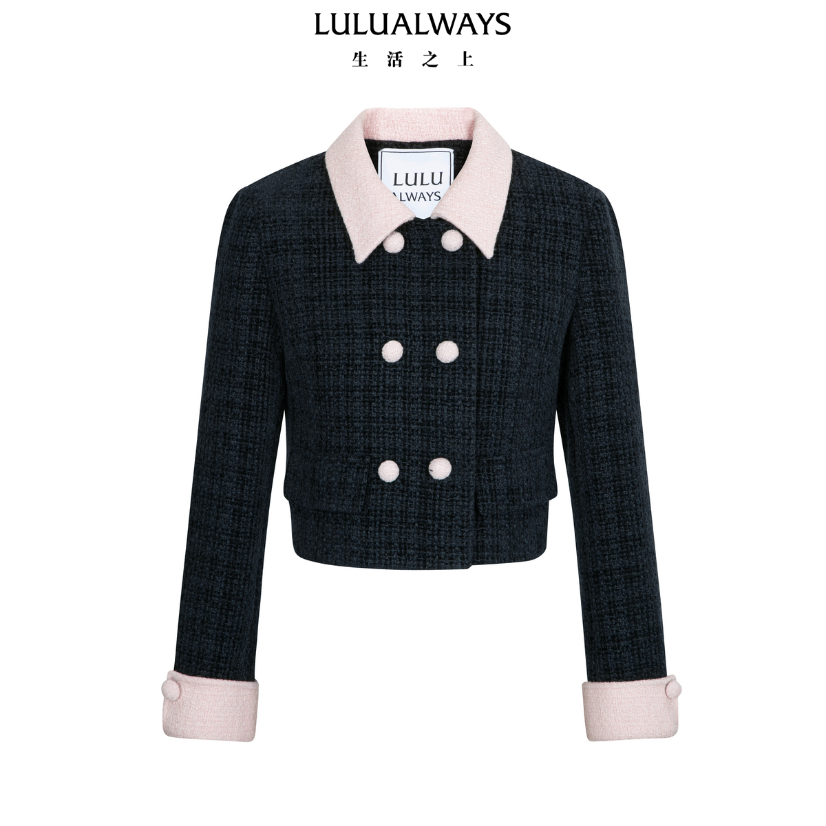 LULUALWAYS【商场同款】25冬季新款气质千金风优雅小香风甜美外套