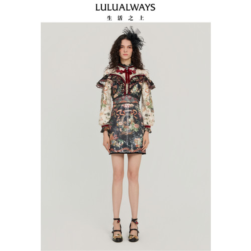LULUALWAYS【商场同款】冬季法式浪漫【爱的华尔兹】连衣裙