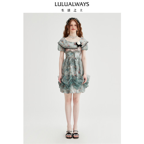 华服系列-华尔兹曲LULUALWAYS法式宫廷立体层叠连衣裙