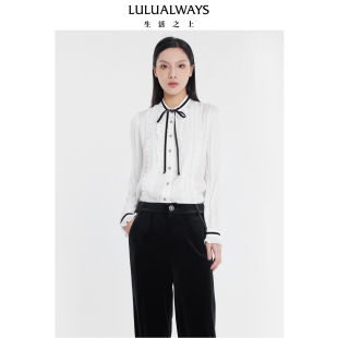 荷叶边飘带衬衫 LULUALWAYS我爱露露新款 优雅百搭时尚