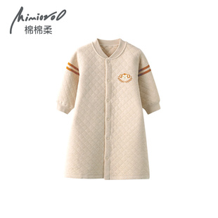 宝宝三层保暖睡衣儿童秋冬加厚睡袍男童女童家居服婴儿连体衣冬款