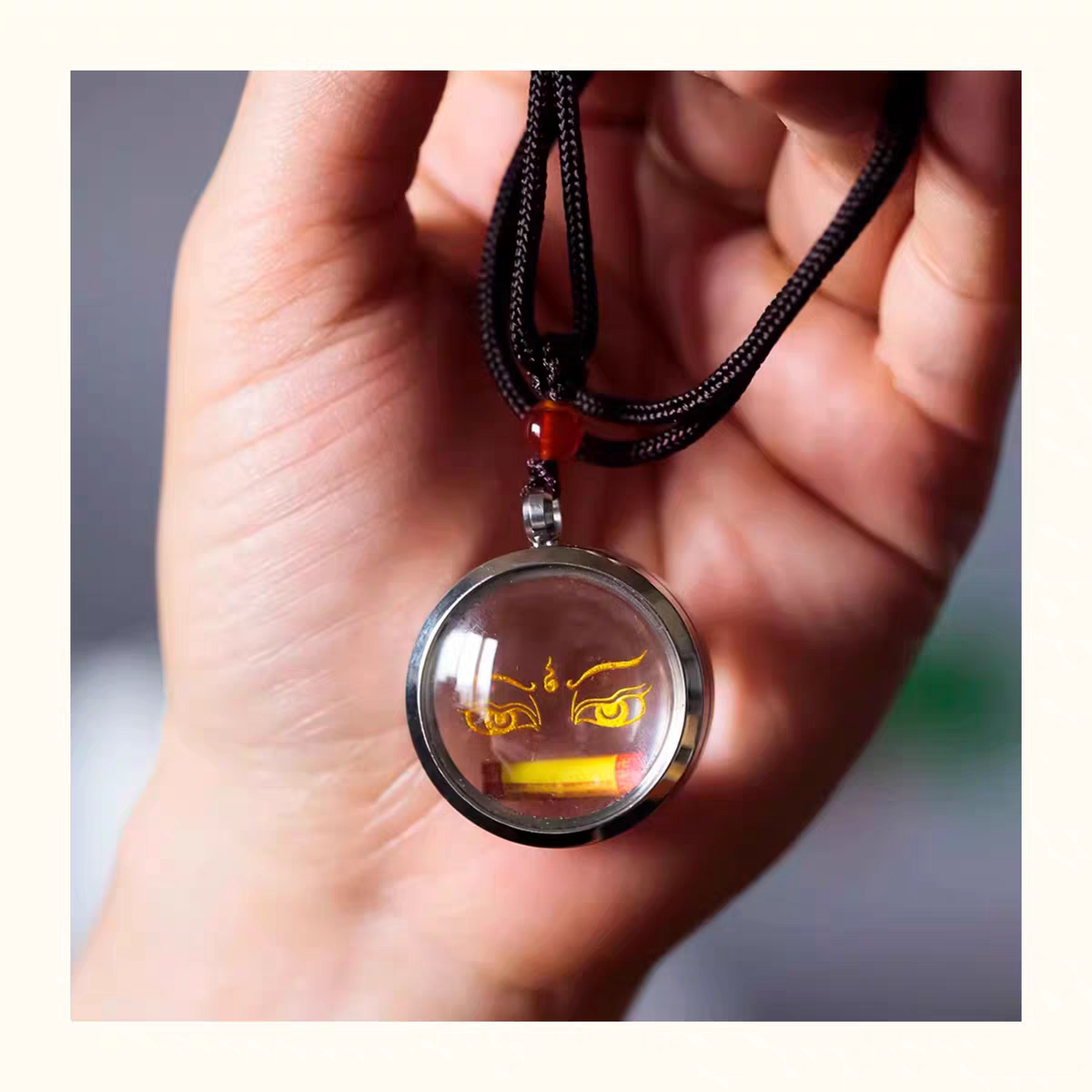 可打开装楞严咒空盒吊坠六字大明般若法眼嘎乌盒随身九华山护身符