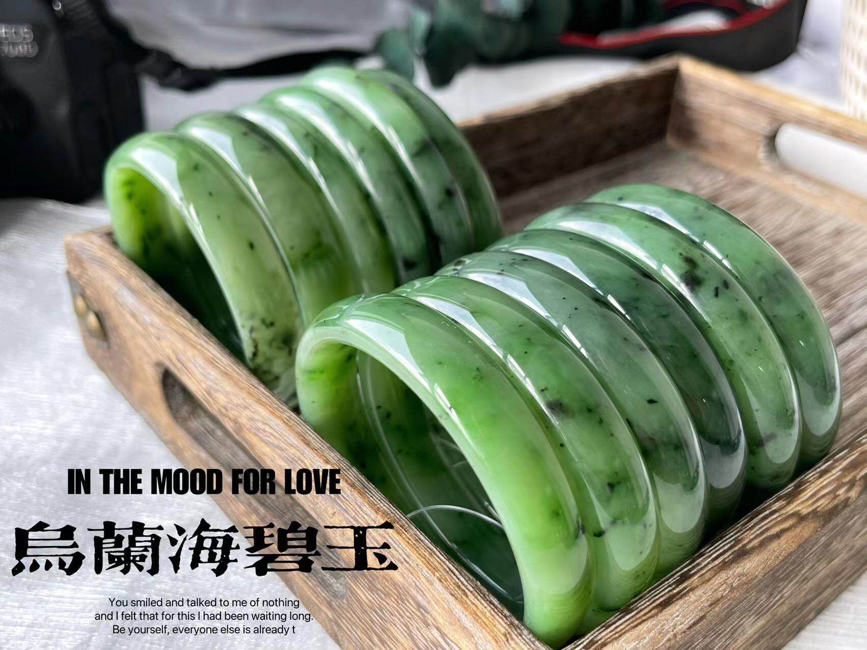 一物一图天然和田玉新疆乌兰海碧玉猕猴桃女正圈手镯支持鉴定实拍