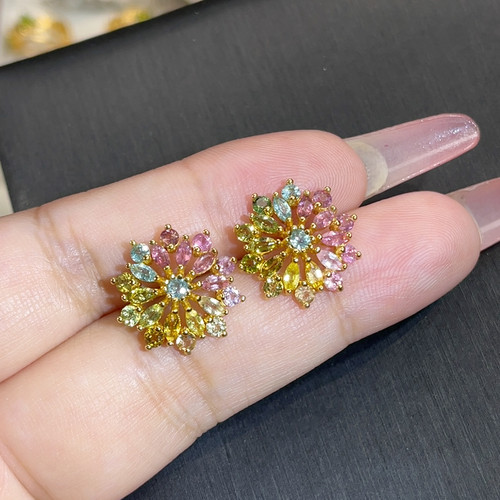 碧玺耳钉巨美原298