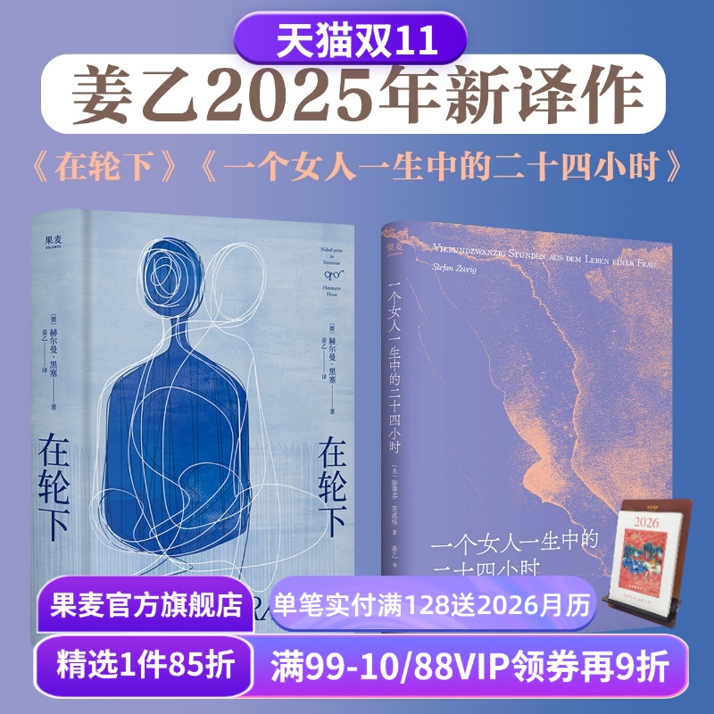 姜乙2025新译:在轮下+一个女人一生中的24小时(套装2册) 黑塞 斯蒂芬·茨威格 姜乙德语直译 外国文学小说 果麦出品