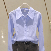 气质衬衫 2026春季 poio领长袖 时尚 百搭简约女士上衣洋气衬衣 新款