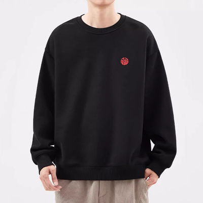 刺绣工艺潮牌男女圆领套头卫衣