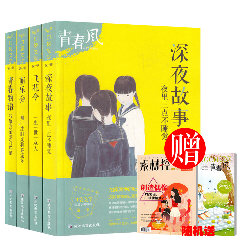 青春风口袋文学全套4本+赠书2本
