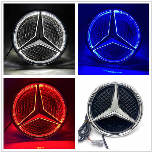 适用奔驰GLK260ML300GL350/400/500发光中网大标车标灯装饰LED标