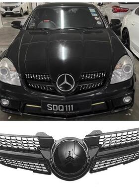 适用08-10款奔驰R171 SLK200/260/350改装满天星中网钻石进气格栅
