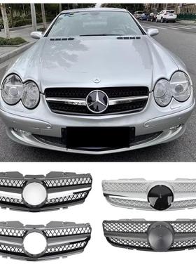 适用02-08奔驰SL级R230 SL350/500/600改装AMG一横大标满天星中网