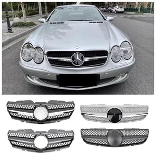 适用02-08奔驰SL级R230 SL350/500/600改装AMG一横大标满天星中网