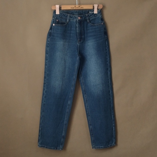 女裤 小个子高腰牛仔裤 九分长裤 纯棉显瘦烟管裤 春秋百搭锥形裤