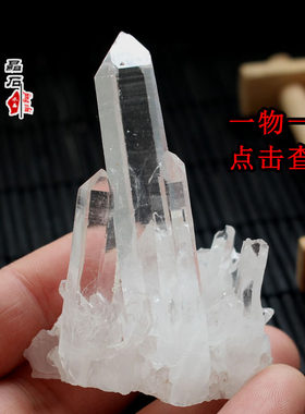 两个包邮 天然白水晶簇原石小摆件手链消磁原石 鱼缸布景净化原石