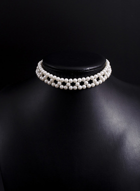时尚多层镂空仿珍珠项链
