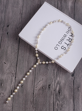 彩色正圆贝壳珍珠项链