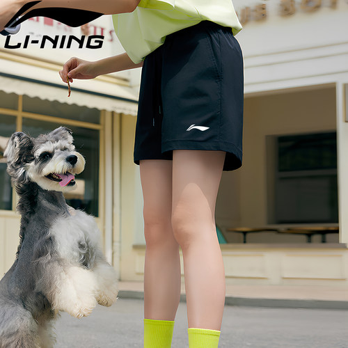 李宁速干运动短裤女夏季冰丝