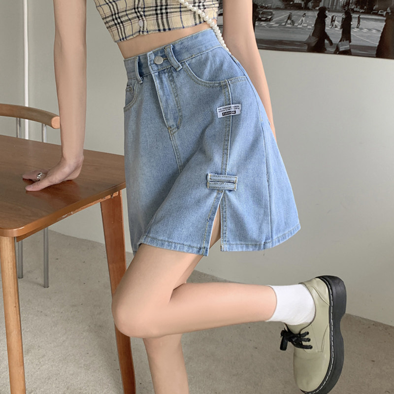 Split ends Labeling cowboy Short skirt Sense of design A small minority Versatile Paige a skirt student skirt Skirtin the Women's clothing/Boutique , Skirts  category - from Buy2taobao.com to provide professional Taobao agent buy service
