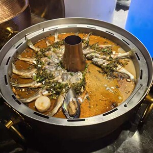星菲特新款镀金三层钢锤印海鲜蒸汽锅多功能蒸煮两用锅商用家用
