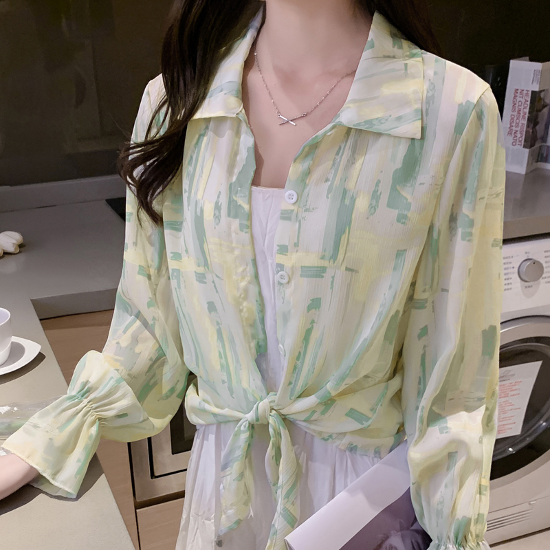 Shirt girl 2021 new French style top retro Hong Kong Style versatile design