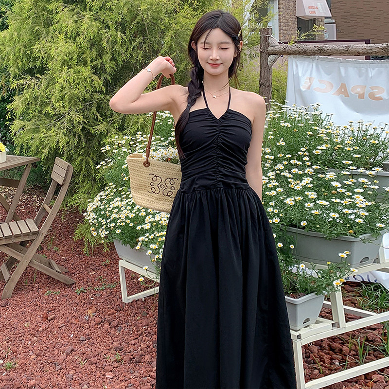 24夏季黑色挂脖长裙238-8415-P115-K178,女装连衣裙,浙宝238