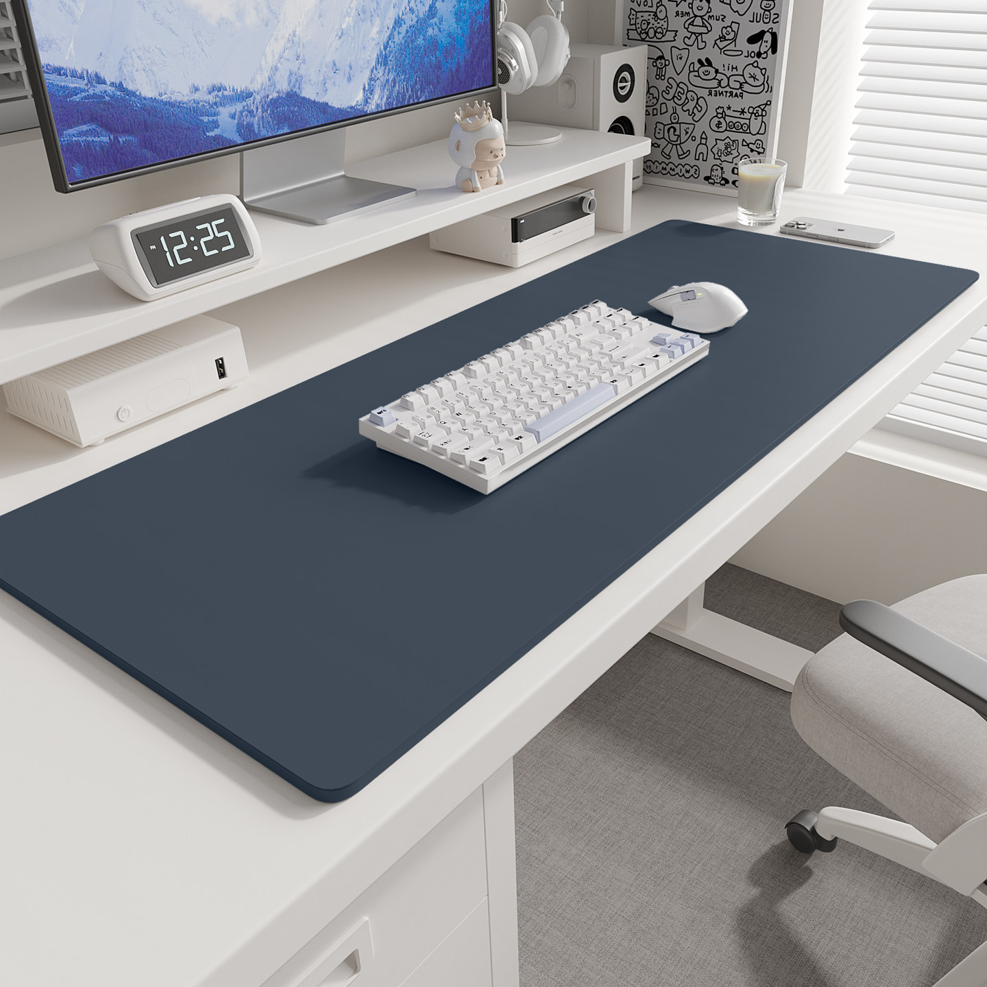 升级加厚3.5mm办公桌垫电脑台面保护垫子护腕超大鼠标顺滑键盘垫