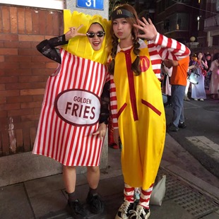 年会搞怪衣服装薯条cos服装麦当劳叔叔番茄酱芥末酱抽象搞笑搞怪