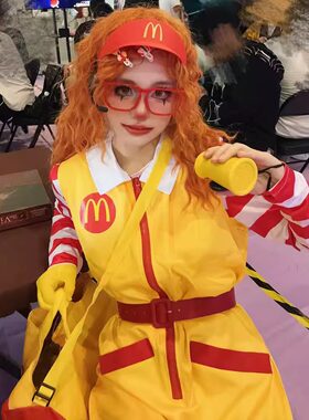 麦当劳cos服工作服搞怪衣服大人男生cosplay服装女士年会搞笑服装