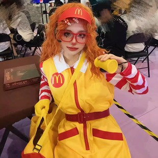 麦当劳cos服圣诞节搞怪衣服大人男生cosplay服装 女士年会搞笑服装