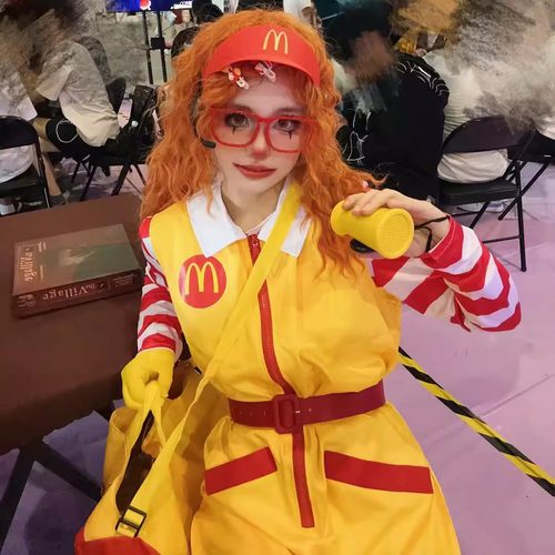 麦当劳cos服工作服搞怪衣服大人男生cosplay服装女士年会搞笑服装