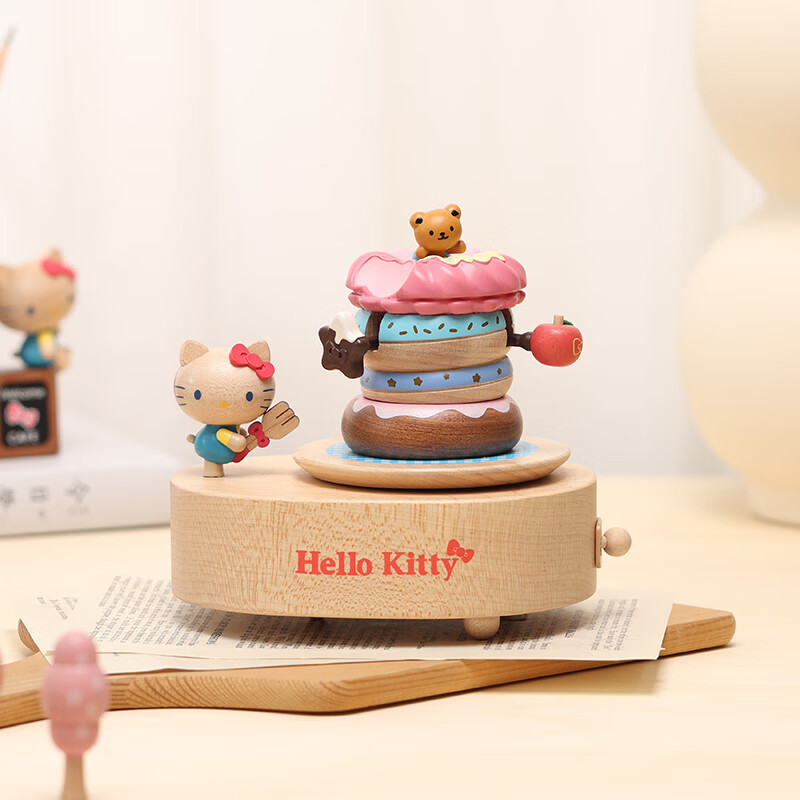 森活木趣八音盒木质音乐盒HelloKitty情人节新年生日礼物女孩女生